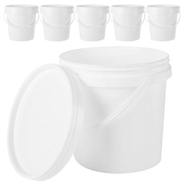 Imagem de AKOLAFE Pacote com 6 baldes de tinta para pintura de plástico de 3 litros recipientes de tinta de retoque com tampas e alças Lata de tinta de 3/4 galão recipientes de armazenamento de tinta vazios