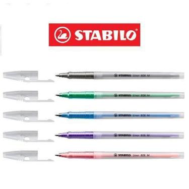 Imagem de Kit C/12 Canetas Esferografica Stabilo Liner 6 Cores