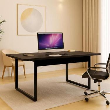 Imagem de Escrivaninha Estilo Industrial Para Computador Trabalho Mesa 160x80 Pé