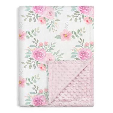 Imagem de Cobertor de bebê SANDJEST 76x102 cm Floral Minky Plush
