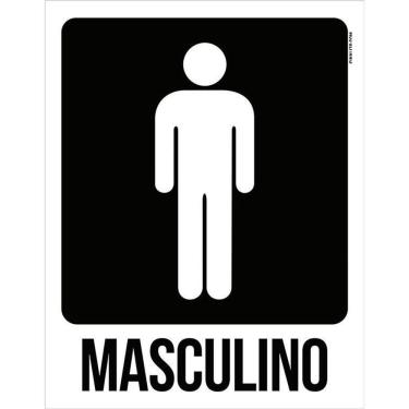 Imagem de Placa Banheiro Masculino - Sinalização Toilet Atenção 36X46