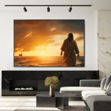 Imagem de Quadro Jesus Caminhando - MeMoldura, Chassi Borda Infinita, 60X90