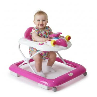 Imagem de Andador Para Bebê Infantil 3 Alturas Trava De Segurança Primeiro Passos Com Som Luzes Até 10kg 6 Meses Musical Brinquedo Didatico Multi Atividades Portátil Antiqueda Educativo (Rosa)