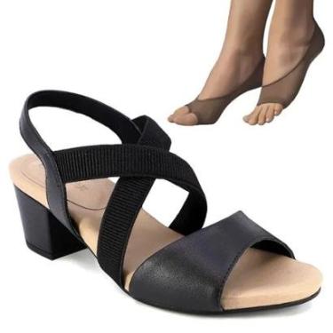 Imagem de Kit Sandália Usaflex Salto Bloco Feminina + 2 Par-Feminino