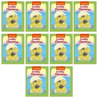 Imagem de Kit de 10 Mini Livros Infantis, Contos Clássicos, O Patinho Feio, Material Didático para Crianças