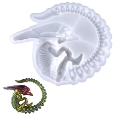 Imagem de Molde de resina de dragão, molde epóxi de silicone, molde de resina de anjo alado flexível para fazer velas, bolos, sabonetes, chocolates, artesanato faça você mesmo