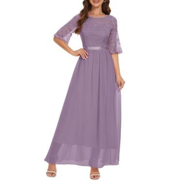Imagem de Vestido de dama de honra Wedtrend WT0314 roxo para mulheres