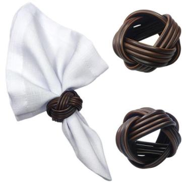 Imagem de Anel argola porta guardanapo entrelaçado para mesa posta-01 unidade - 