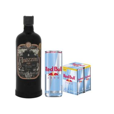 Imagem de Gin Amázzoni Rio Negro 750ml + Bebida Energética - Red Bull Zero 250ml