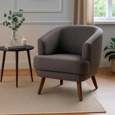 Imagem de Poltrona Dekorien Tamara Linho Decoração Alto Acabamento (Marrom)