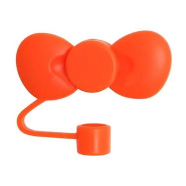 Imagem de Capa de canudo de laço laranja para copo Stanley de 40 e 850 g, tampa de cobertura de palha de silicone de 10 mm para acessórios de copo Stanley, bonito topo de palha para copos, tampa de palha para