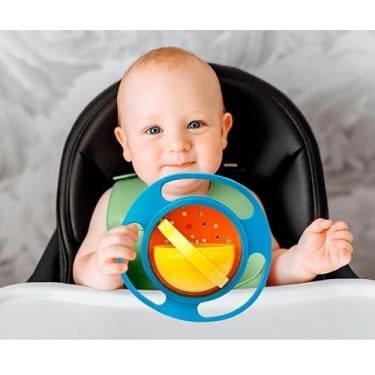 Imagem de 2 Unidades Prato Giratório 360º Infantil para Bebê Alimento Não Cai Refeição Segura