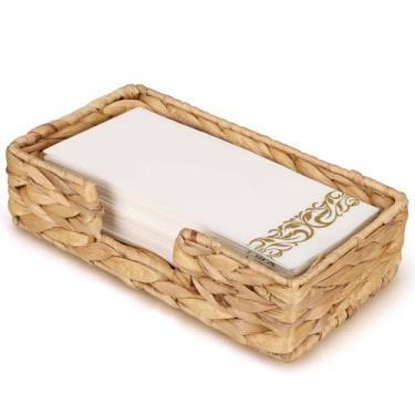 Imagem de Porta-guardanapos de jacinto de água para banheiro, cesta de guardanapo de vime, suporte de toalha de convidado, suporte de toalha de papel para banheiro, dispensador de guardanapos para casa, 24 cm C