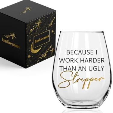 Imagem de Innfueunun Presentes engraçados de taça de vinho para homens e mulheres, presentes engraçados de Natal para homens, mulheres, amigos, presente de aposentadoria para colega, chefe, amigos - 425 g