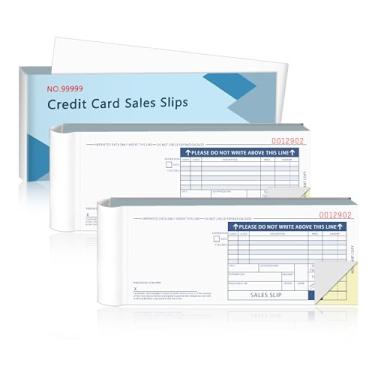 Imagem de 300 conjuntos longos de recibos de cartões de crédito 20 x 8,4 cm Impressão de cartão de crédito sem carbono em duas partes vendido como 1 pacote para escritório (300 conjuntos de 600 folhas) (3)