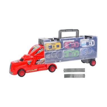 Imagem de MotiveTech Caminhão Cesto para Transporte de Carros, Armazenamento E Transporte de Veículos, Brinquedo Interativo para Crianças de 3 a 8 Anos com 6 Miniaturas de