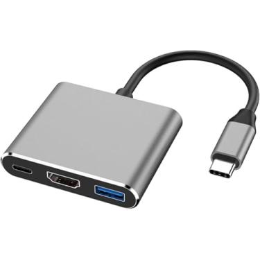 Imagem de Adaptador USB C para HDMI, hub USB C 4K com PD de 100 W, porta USBA 3.0, conversor AV digital multiportas HDMI para USBC para MacBook Pro/Air, iPad, tablets, interruptor, TV