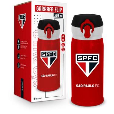 Imagem de Garrafa térmica flip 300ml times - são paulo - brasfoot