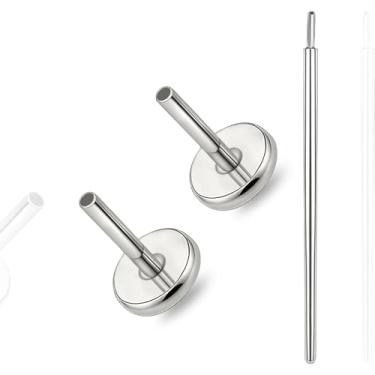 Imagem de limerencia Pino de barra sem fio de titânio para piercing corporal Tragus, 16G/18G/20G, ajuste de pressão, brincos de pino de pressão e costas planas de substituição Medusa Helix para mulheres e