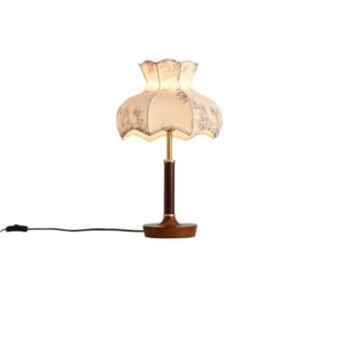 Imagem de Luminária de mesa retrô francesa, luminária de cabeceira, ambiente sofisticado para quarto, luminária de design americano estilo wabi-sabi para decoração de escritório (Seção A)