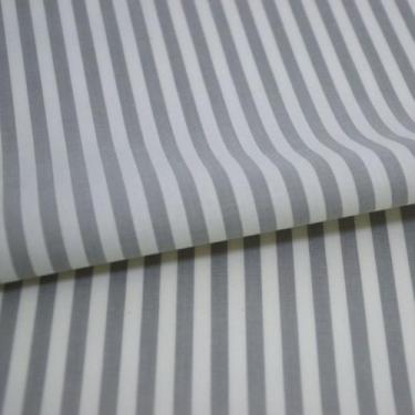 Imagem de Tecido Tricoline Listrado Fio Tinto - Listras 5mm - Cinza - Ideal para