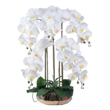 Imagem de LMJYU Orquídeas Artificial 68 cm Flor Artificial com Vaso de Porcelana Phalaenopsis Flores Artificiais Decoração em Vaso Orquídea Artificial Flores Artificiais