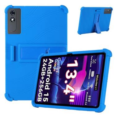 Imagem de Capa para tablet TABWEE T60 Pro de 13,4 polegadas – Capa protetora de silicone à prova de choque com suporte, estilo comercial resistente a quedas (azul)