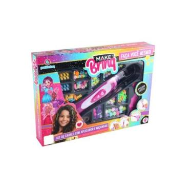 Imagem de Kit Beleza Infantil Para Cabelos Com Aplicador de Miçangas Polibrinq