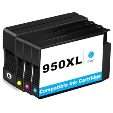 Imagem de Combo de substituição 950XL 951XL para HP 950 951 XL cartucho de tinta de alto rendimento adequado para OfficeJet Pro 8600 8610 8615 8620 8625 8630 8640 8660 8100 8110 impressoras (pacote com 4, preto