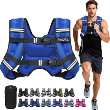 Imagem de BAGAIL Colete pesado, 2,3 kg/3,6 kg/4,5 kg/5,4 kg/6,8 kg/9,1 kg/11,3 kg/13,6 kg colete de peso com bolsa removível para telefone, colete de corrida para mulheres, homens, caminhada, perda de peso