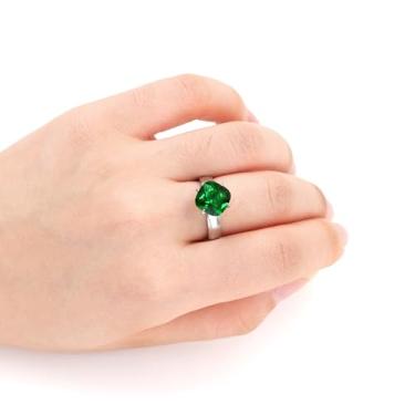 Imagem de Anel solitário feminino de latão com zircônia cúbica roxa verde vermelha preta, anel solitário moderno para mulheres, noivado, casamento, uso diário (tamanho 6 7 8 9) YC6471, Latão Zircônia cúbica