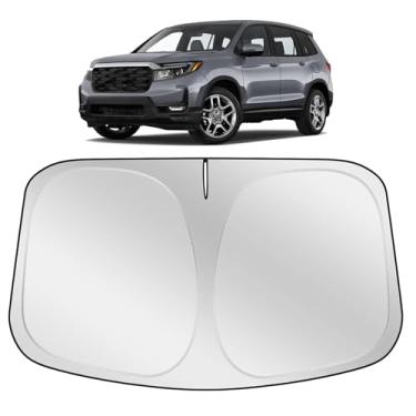 Imagem de XHRING Para-brisa para-sol compatível com Honda Passport 2026 2025 2024 2023 2019-2022 Sport EX-L Touring Eliten SUV acessórios carro capa de para-brisa frontal para-sol janela dobrável