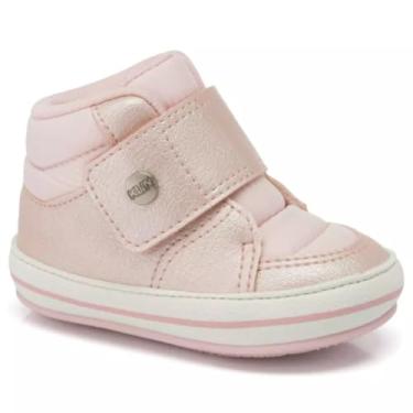 Imagem de Tênis Klin Botinha Infantil com Sola Macia Antiderrapante, Primeiros Passos, Fechamento Ajustável (Rosa, Normal, BR, Bebê, Numérico, 18)