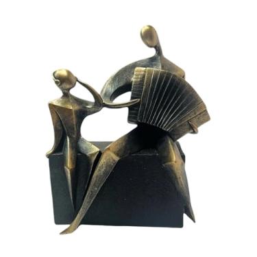 Imagem de Fenteer Escultura abstrata decorativa, estatueta criativa para mesa, ideal para sala de estar, escrivaninha ou mesa de jantar. Ótima opção de presente para, Bronze