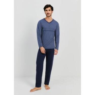 Imagem de Pijama Hering Longo Com Decote V Masculino-Masculino