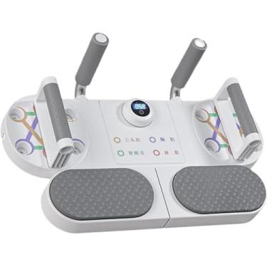 Imagem de Treinador de Núcleo, Treinador de Prancha Multifuncional Ajustável Com Temporizador e Aderência Antiderrapante, Fortalcimento de Músculos Abdominais Push Up para Academia Em Casa, (Branco)