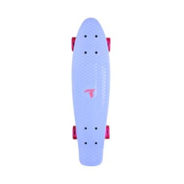Imagem de Skate Traxart Mini Cruiser Azul Com Rodas de Led 59 mm