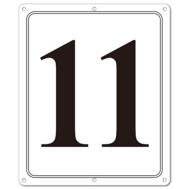 Imagem de i-CowFun Placa numerada de metal premium ao ar livre, refletiva 30,5 x 25,4 cm placas numeradas de alumínio grande 11 para estacionamento, quadra de tênis, campo, armazém, corredor, edifício, doca