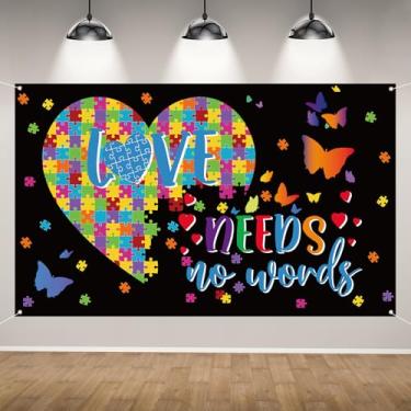 Imagem de Fundo de conscientização do autismo para fotografia, conscientização do autismo, mês, quebra-cabeça, peça de quebra-cabeça, coração, amor, sem palavras, conscientização do autismo, decorações e suprimentos para festa em casa