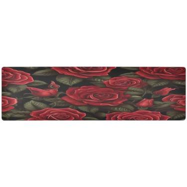 Imagem de Tapete de tripé Red Roses, caminho de mesa quente, acessórios de decoração de mesa de jantar