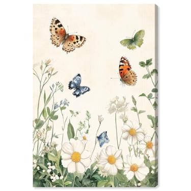 Imagem de Decoração de parede floral Meadow Dance of Wings da Art Remedy, Gallery Wrapped, 25 x 38 cm