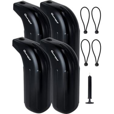Imagem de BaQiRo Para-lamas de barco de baixo free-board pacote com 5 x 16-4 amortecedores de barco não rolam para ancoragem, vem com cordas e bomba para inflar, proteção de vinil de grau marítimo para barcos