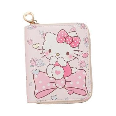 Imagem de Carteira De Moedas Hello Kitty Fofa Para Meninas, Bolsa Dobrável De Co