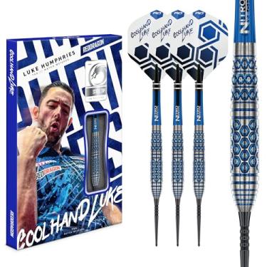 Imagem de RED DRAGON Dardos - Jogador profissional - Luke Humphries 'Coolhand' Série TX5 25 g - Conjunto de dardos de ponta de aço profissional 90% tungstênio - Inclui flechas e hastes de dardos - Conjunto de