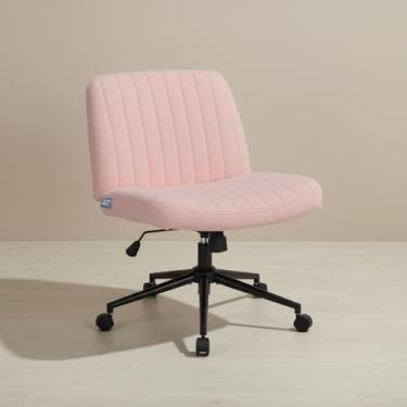 Imagem de Cadeira Escritório DT3 Dolly, Assento Extra Grande e Largo, Leisure, Penteadeira, Escrivaninha, Ceriticação NR-17, Giratória, com rodinha (Boucle, Pink)