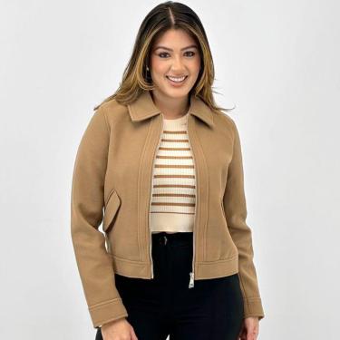 Imagem de Casaco Facinelli Curto em Lã Batida Feminino-Feminino