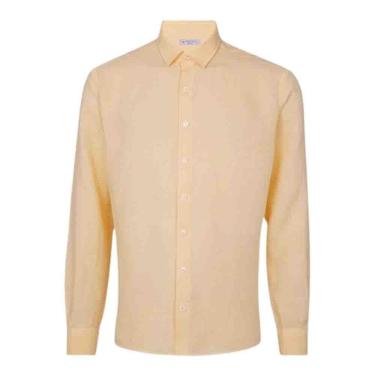 Imagem de Camisa Dudalina Slim Linho Overdye Laranja Claro Masculina-Masculino