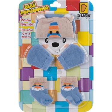 Imagem de Kit 3 peças Luva + Touca + Meia para Bebê Recém Nascido FOFURINHA TIGR