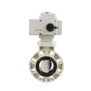 Imagem de DN50 2 polegadas DN65 DN80 DN100 10.2 cm válvula borboleta elétrica resistente a ácidos e alcalinos (DN300, PPH Valve Material_220V)