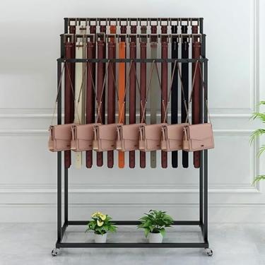 Imagem de Expositor De Cinto De Piso Stadig, Rack De Gravata De Metal Para Varejo Cinto Hager Orgaizer, Cachecol De 3 Andares Stad Xales Prateleira De Bolsa Expositor De Roupas Comerciais, Para Loja